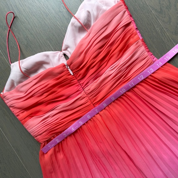 AMUR Emmett Pleated Ombre Gradient Sleeveless Pink Maxi Dress Gown - Size 8 - Picture 10 of 12